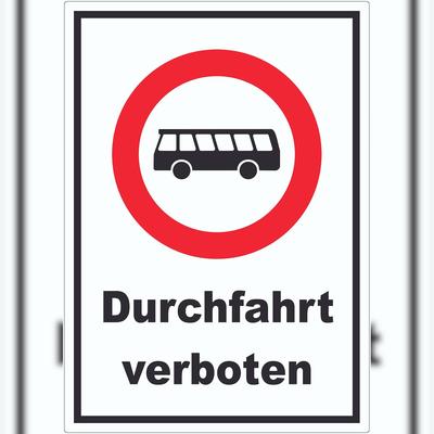 HB-Druck Durchfahrt verboten Bus Aufkleber A0 (841x1189mm)