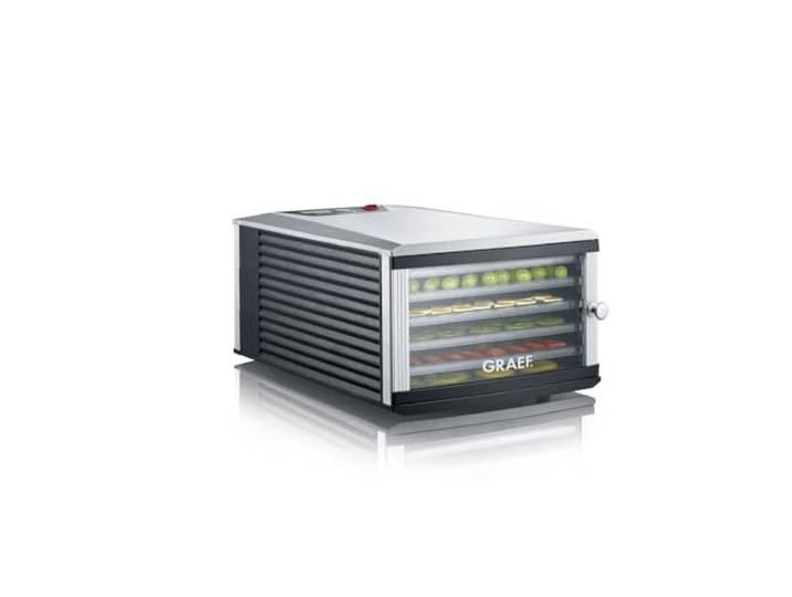 GRAEF DA506 Dörrautomat, 6 Einschübe, 0,65 m² Dörrfläche, 40 h Timer Dörrgerät für Obst, Gemüse, Kräuter, Fleisch, Einstellbare Temperatur 30-70 °C, Gleichmäßige Wärmeverteilung, Display