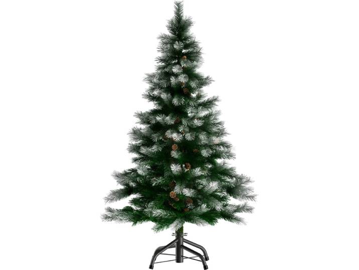 Casaria Kerstboom 180cm PVC – Sneeuw Effect Denneappels - Groen-Wit