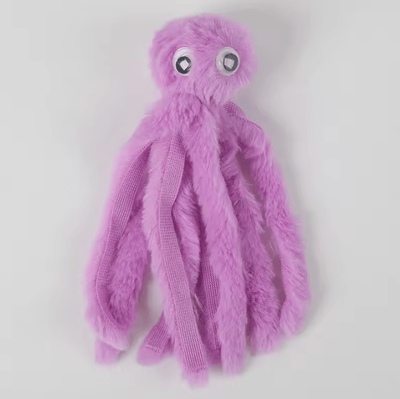 Inspire Curations OceanPaws Interactive Octopus Plush Toy For Cats & Small Dogs purple