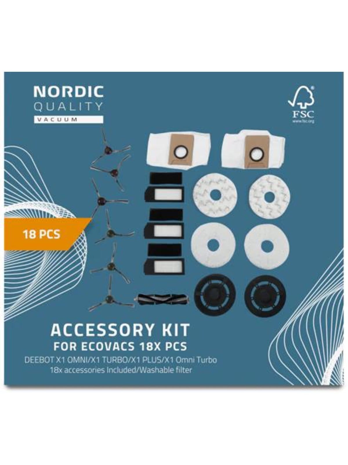 Nordic Quality Roboter Staubsauger 18 Pcs Kit Ecovacs