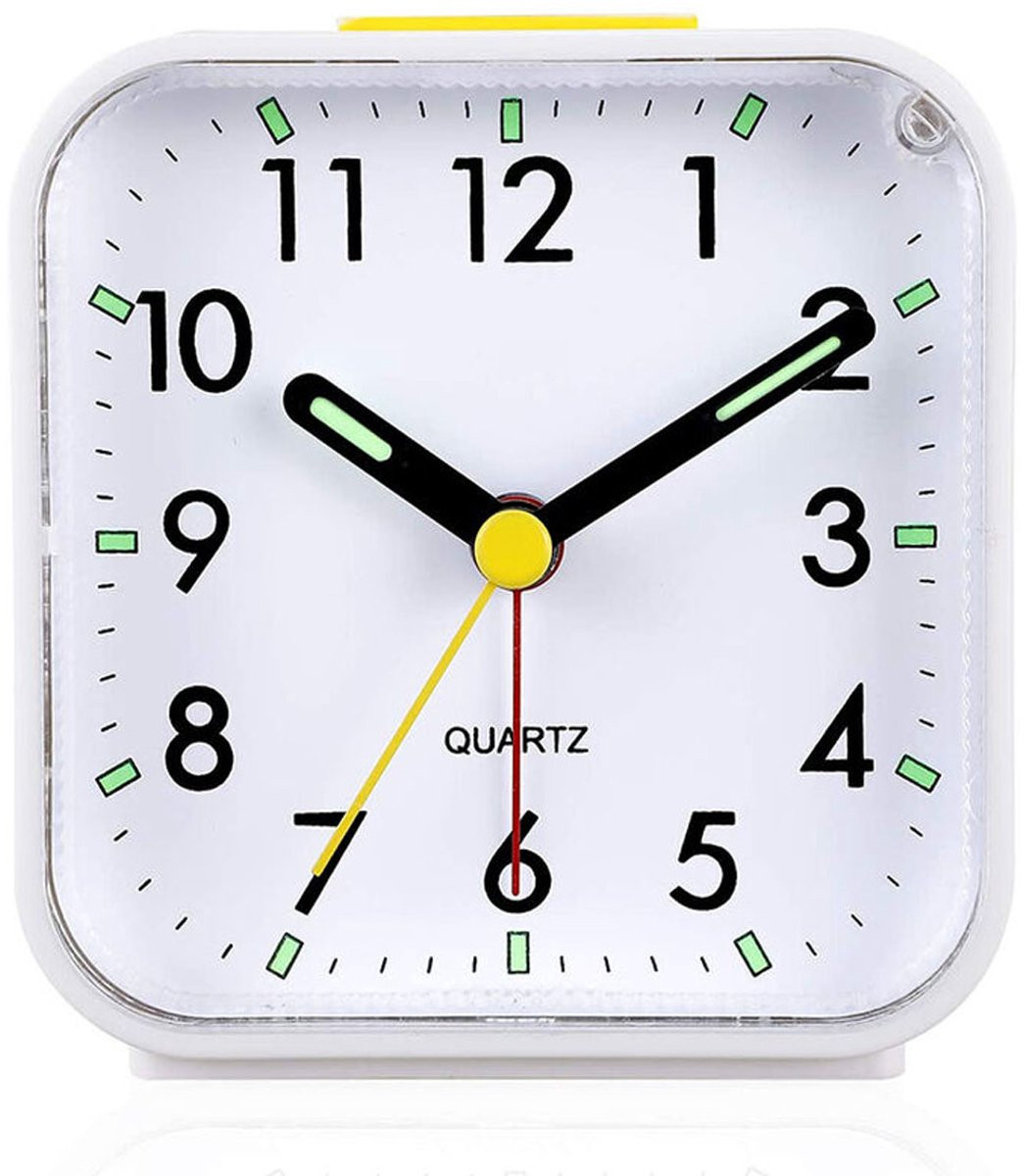 Vitdipy Digitale Wekker met Snooze en Verlichting - Wit - Vierkant