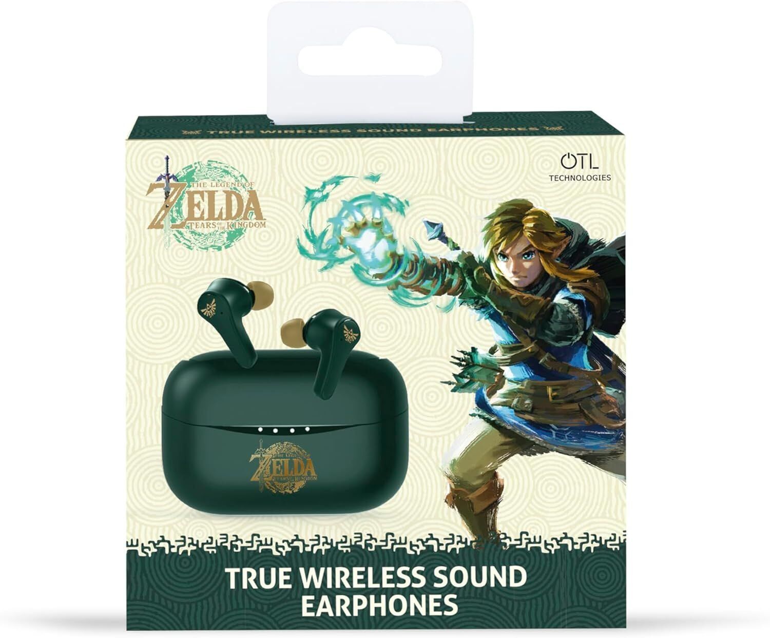 OTL Technologies ZD1137 Zelda Tears of the Kingdom TWS Wireless Earphones Green – Bluetooth 5.3, Charging Case, Type-C Cable, 6-Hour Playtime, New