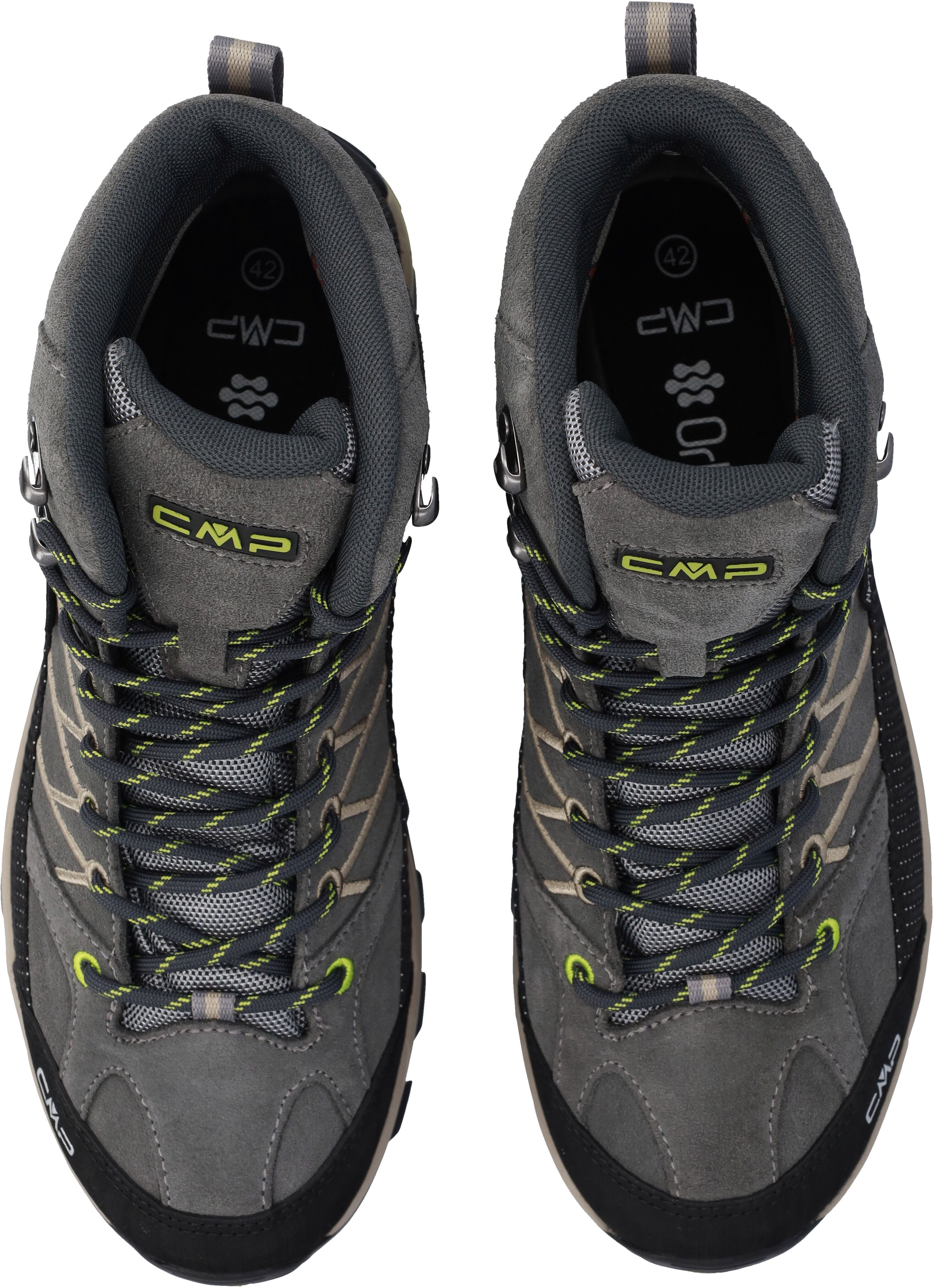 Wanderschuh CMP "RIGEL MID WP TREKKING SHOES", Herren, Gr. 41, Synthetik, grau (grau, cardmom), Leder, Schuhe Wanderschuh, wasserdicht grau, cardmom 41, Synthetik