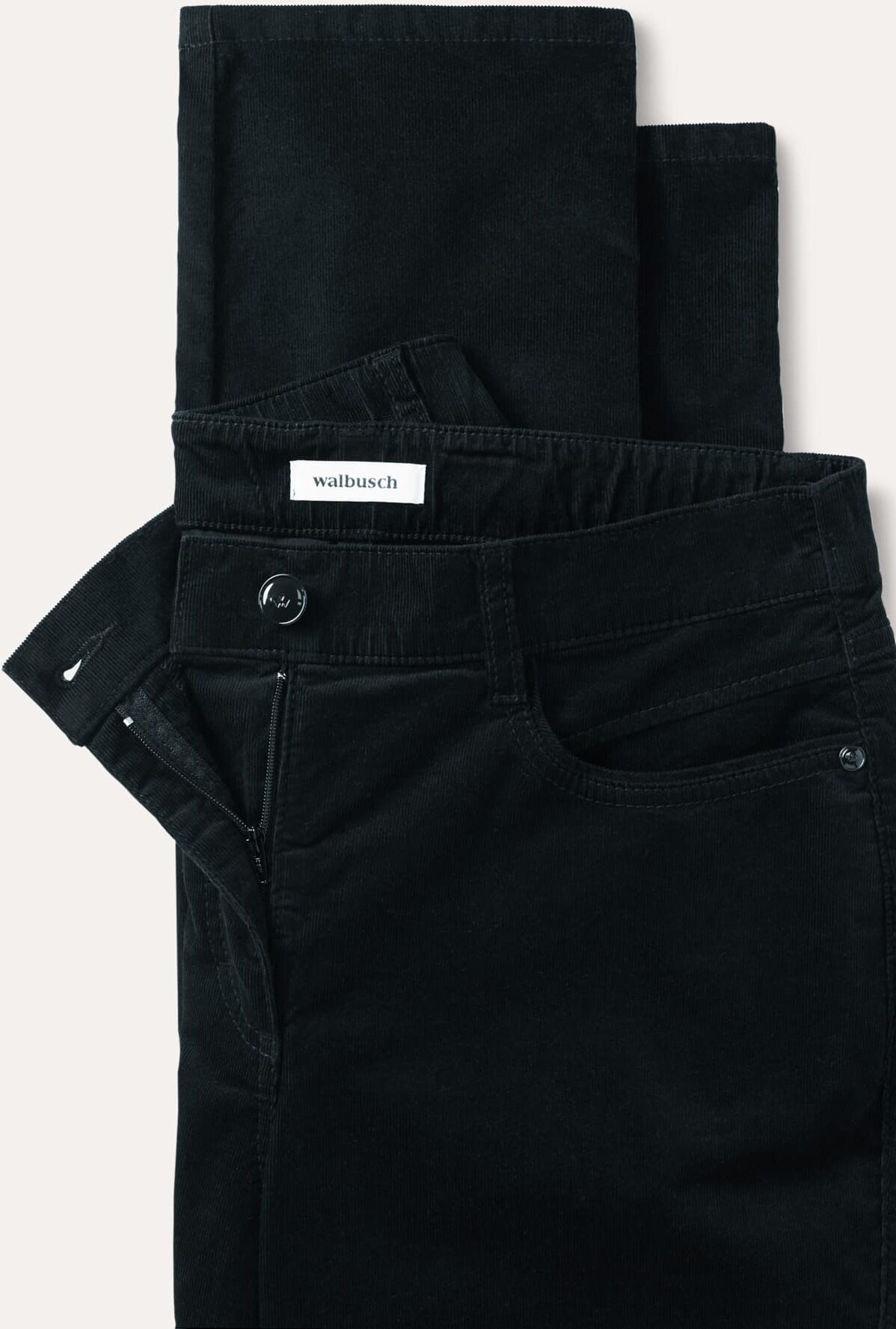 Walbusch Five Pocket Cordhose, normale Größen#Kurzgrößen, Farbe Schwarz, 18, softer Griff brillante Farben Damen