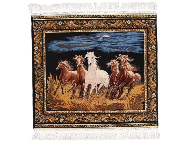 Hereke Seide Teppich 57x49 Handgeknüpft Orientteppich Seide