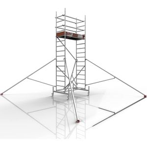 Altec Gerüst Rollfix 500, Arbeitshöhe 5m, Rollgerüst mit Traverse & Ø 125mm Rollen & 4 Ausleger