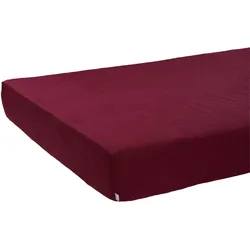 SPANNBETTTUCH reines Leinen merlot-rot 90/200 cm