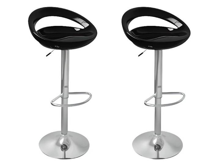 Tabouret de bar Snack noir - Lot de 2