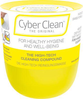 Cyber Clean® Reinigungsmasse Das Original, entfernt Schmutz, Keime & Bakterien auf strukturierten Oberflächen & in Zwischenräumen, gelb, 160 g im New Cap Becher