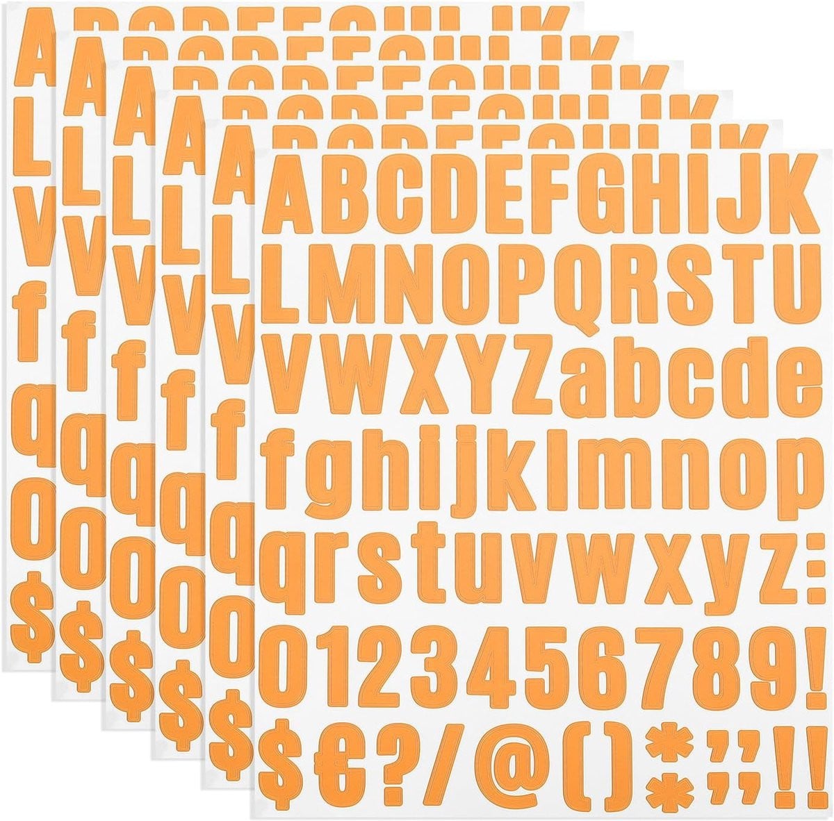 Vinyl Letters Cijfers - 486 Stuks Zelfklevende Stickers - Oranje