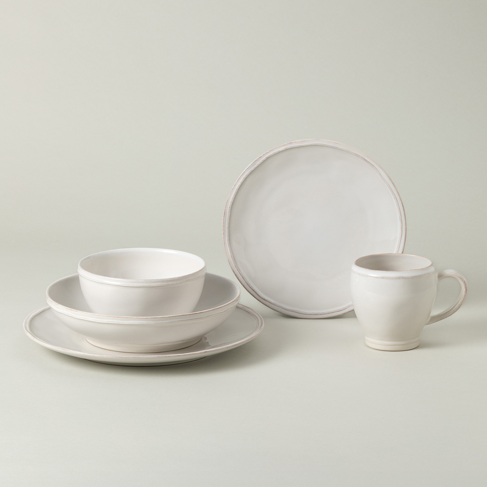home24 Serviesset Fontana 5-delig wit keramiek