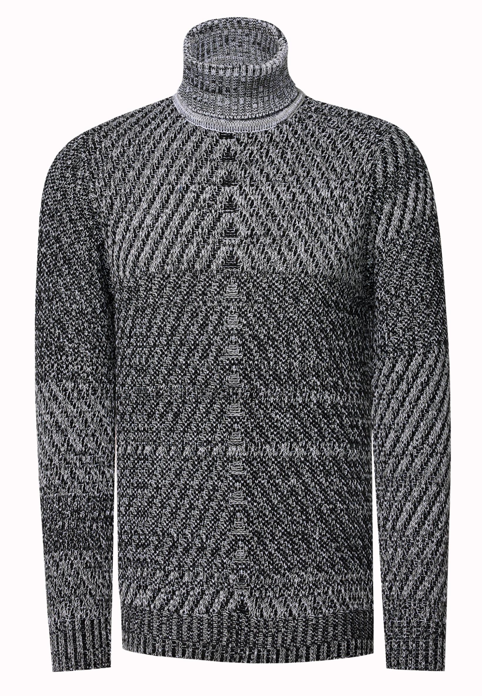 Schwerer Grobstrick Rollkragen-Pullover