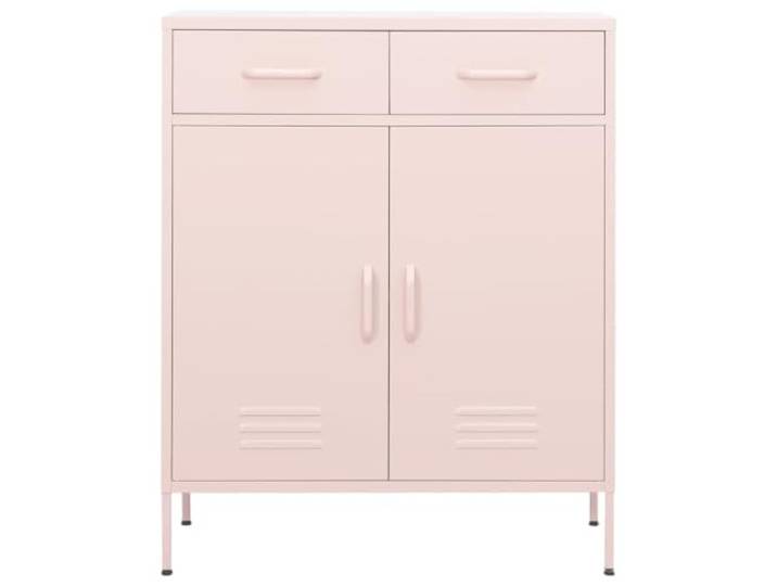 KLGBNCVE Lagerschrank Rosa 80x35x101,5 cm Stahl Stahl, robust, stabil, Schubladen mit kugelgelagerten Führungen, leicht zu reinigen