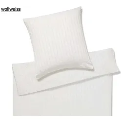 Elegante Bettwäsche Chelsea - 155x220 cm + 80x80 cm	wollweiss