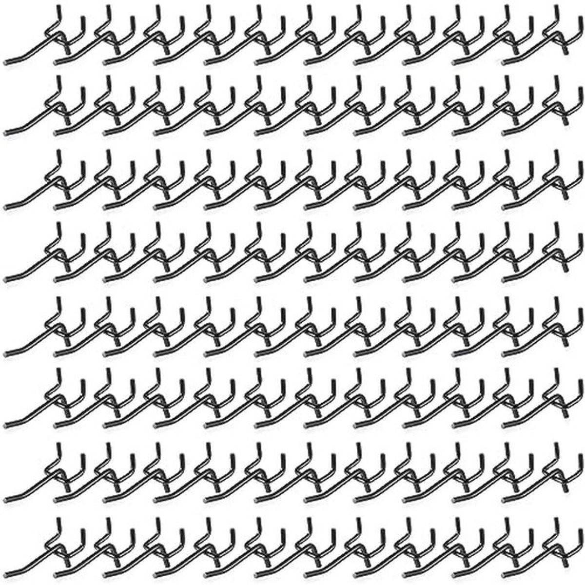 100 Stuks Roestvrijstalen Pegboard Haken - 2 Inch Zwart voor Efficiënte Opslag