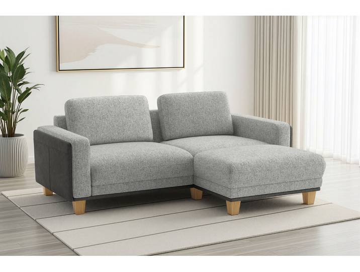 Ecksofa SIT & MORE Concept , silber, B:226cm H:84cm T:167cm, 100% Polyester, Sofas, Ecksofa, Modernes Sofa in drei Fußfarben zur Auswahl