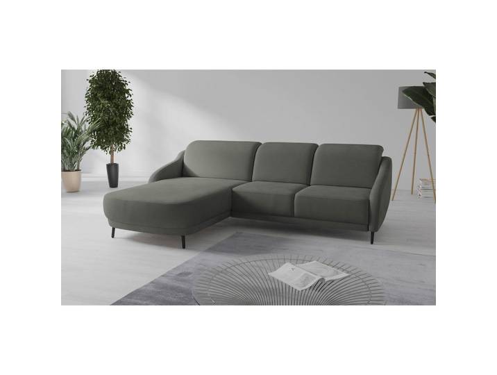 Ecksofa, Schlamm, 271x191 cm, Textil, 4,5-Sitzer & Ottomane Links, Modern, sit&more