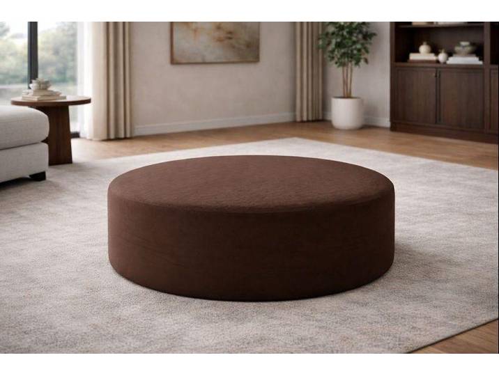 JVmoebel Hocker Brauner Rundhocker Polsterhocker Wohnzimmer Textil Fußhocker Möbel, Made in Europa