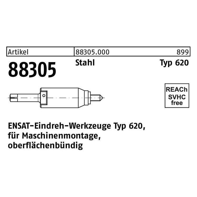 Ensat Eindrehwerkzeug R 88305 Typ 620 M 20 Stahl (883050000200000)