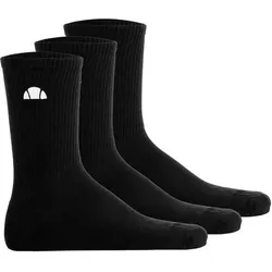 ELLESSE ellesse Unisex Socken, 3er Pack - ALACRE, Crew Socken, Logo, einfarbig, Größe 41-46 in Schwarz Schwarz