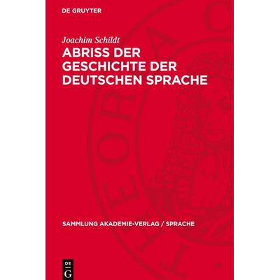 Abriss der Geschichte der deutschen Sprache, Gebundene Ausgabe von Joachim Schildt, De Gruyter Oldenbourg, 978-3-11-275150-3