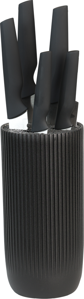 Messerblock KESPER "Messerblock Set, schwarz", schwarz, H:36,5cm Ø:11cm, Messerblöcke, Messerblock, inkl. 5 Messer