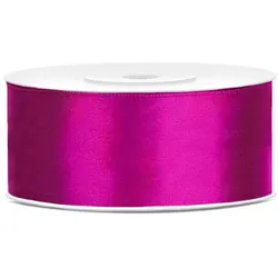 PartyDeco Satin Geschenkband fuchsia 25m 25mm breit