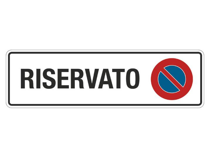 Kunststoff-Schild Riservato 33 × 9.7 cm