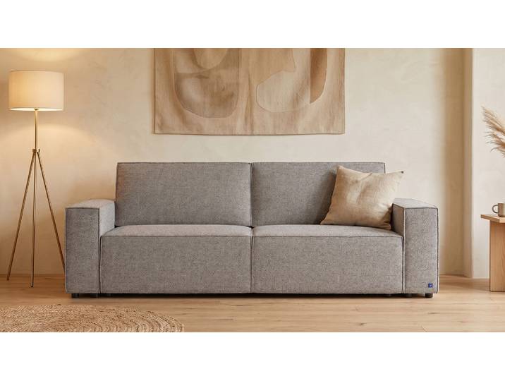 LOUNGE Schlafsofa in Taupe Grau-Braun von BRUNO Großzügig & seitlich ausklappbar