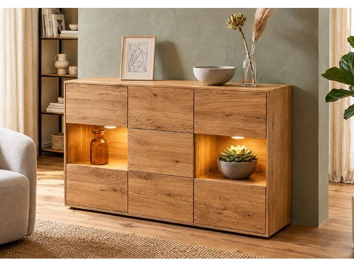 Sideboard 150x90cm 'Wien' Wildeiche massiv geölt