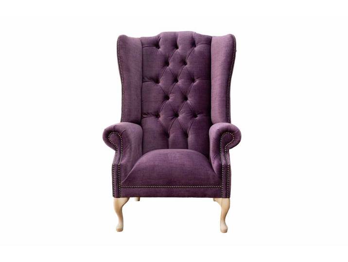 JVmoebel Ohrensessel Chesterfield Sessel mit lilafarbenem Bezug und Knopfverzierung (Packung, 1-St., Ohrensessel), Made in Europa