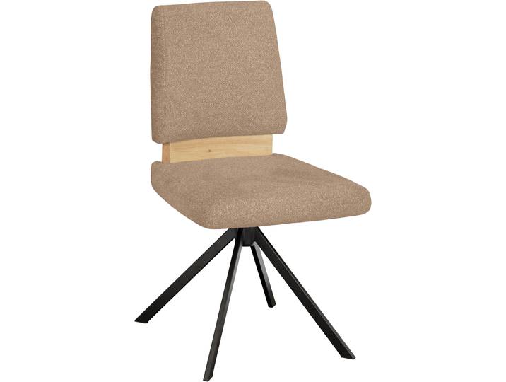 Drehstuhl MASSIVLINE & MORE Brügge 301 , hellbraun, schwarz, hellbraun, B:48cm H:92cm T:59,5cm, Holzwerkstoff, Metall, Stoff, Stühle, Drehstuhl