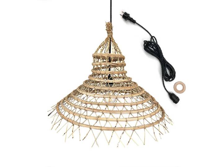 Suspension secteur fibre de palmier beige d60cm