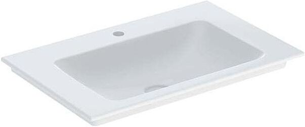 Geberit One Möbel-Waschtisch 505010012 75 cm, Hahnloch mittig, ohne Überlauf, weiß KeraTect