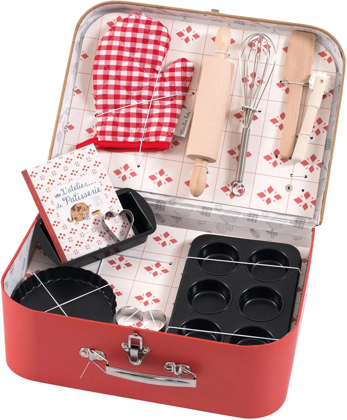 Moulin Roty Valise pâtisserie - Set de 11 accessoires Rouge taille unique