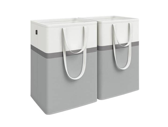 SONGMICS Wäschekorb 2er Set, 110 L Wäschesammler, faltbar