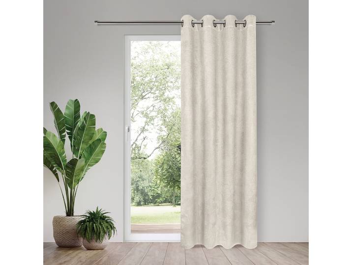 Vorhang GERSTER Heika Gr. 1, beige, B:145cm H:245cm, Polyester, Gardinen, Vorhang, SB-Ösenschal Heika