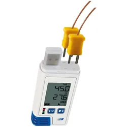 TFA Thermo-Hygro-Datenlogger LOG210 TC, Thermometer + Hygrometer, Weiss, Blau