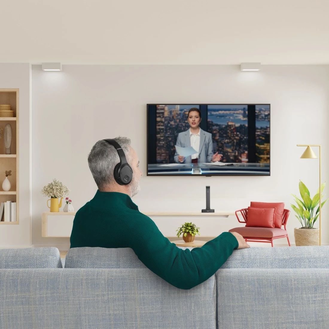 Hama 221848 Fernseh Over Ear Bluetooth Kopfhörer kabelgebunden&kabellos 16 h Laufzeit (Schwarz) 00221848