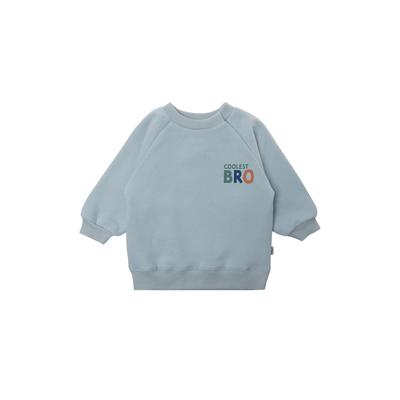 Sweatshirt LILIPUT "Coolest Bro", Jungen, Gr. 74/80, blau (hellblau), 80% Baumwolle, 20% Polyester, bedruckt, normal, Rundhals, Sweatshirts Sweatshirt, mit Bündchen am Ärmel