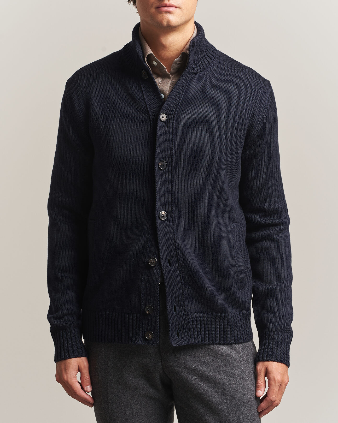 Zanone Virgin Merino Wool Chioto Navy men 48 Blå