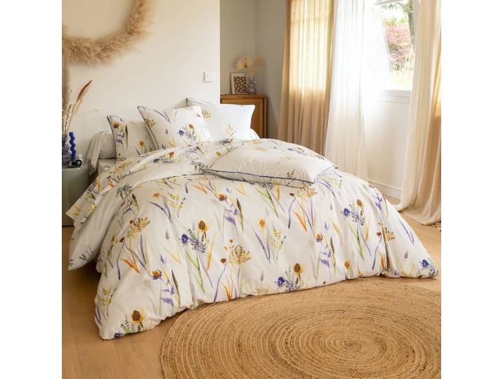 Housse de couette en coton jaune 260x240cm