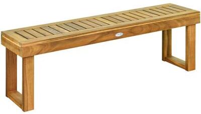 Costway 52 Inch Acacia Wood Dining Bench with Slatted Seat