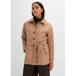 bonprix Leichte Steppjacke im Materialmix, braun, Gr.36, Leichte Steppjacke im Materialmix