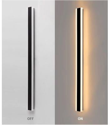 Uplifted Goods Modern Outdoor Wall Sconce Lighting black dimming With Remote 180x8 Cm
