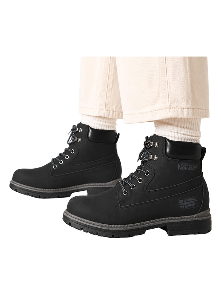 Geographical Norway Leder-Boots "Orafa" in Schwarz - 41
