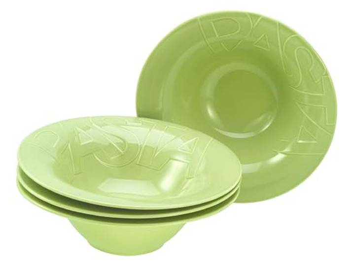 Creatable\, 21671 Série Gourmet Lot de 4 assiettes à pâtes en porcelaine Passe au lave-vaisselle et au micro-ondes Fabriqué en Europe