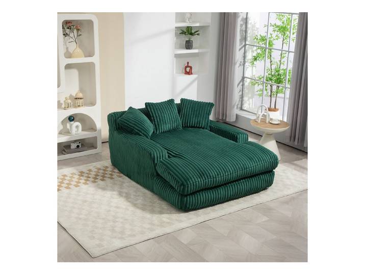 Celya Sofa Cord-Schlafsofa mit 3 Kissen,Bequemes Einzelsitz-Bodensofa,Loungesofa, für Wohnzimmer, Büro & Wohnung,grün