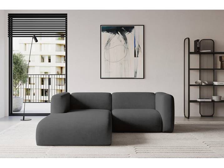 ALTDECOR Ecksofa - MIRA-L1 - 227x179x89 - Dunkelgrau - Corner Sofa Eckcouch Couch L-Form, links/rechts angeordnet